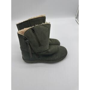 BearPaw Women’s Mimi Leather Shearling Boots, GreenSz‎ 9 Outdoor Urban Casual